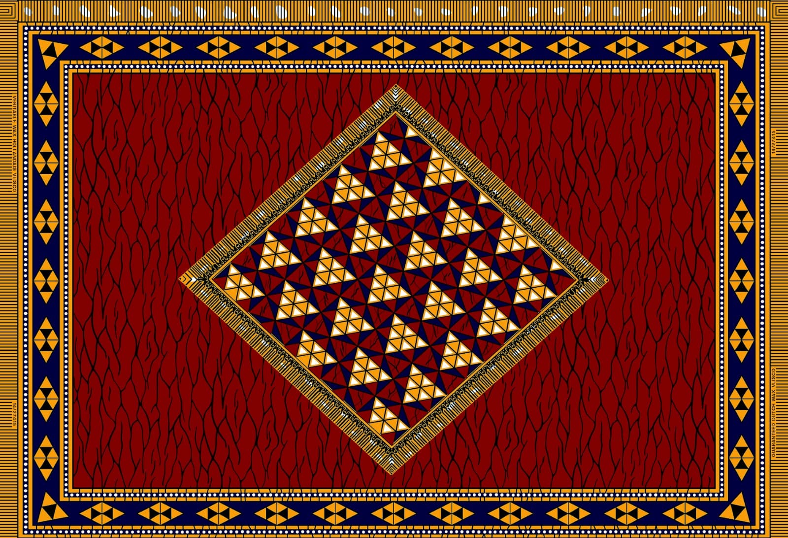 Deep Red Geometric Diamond Panel Pattern