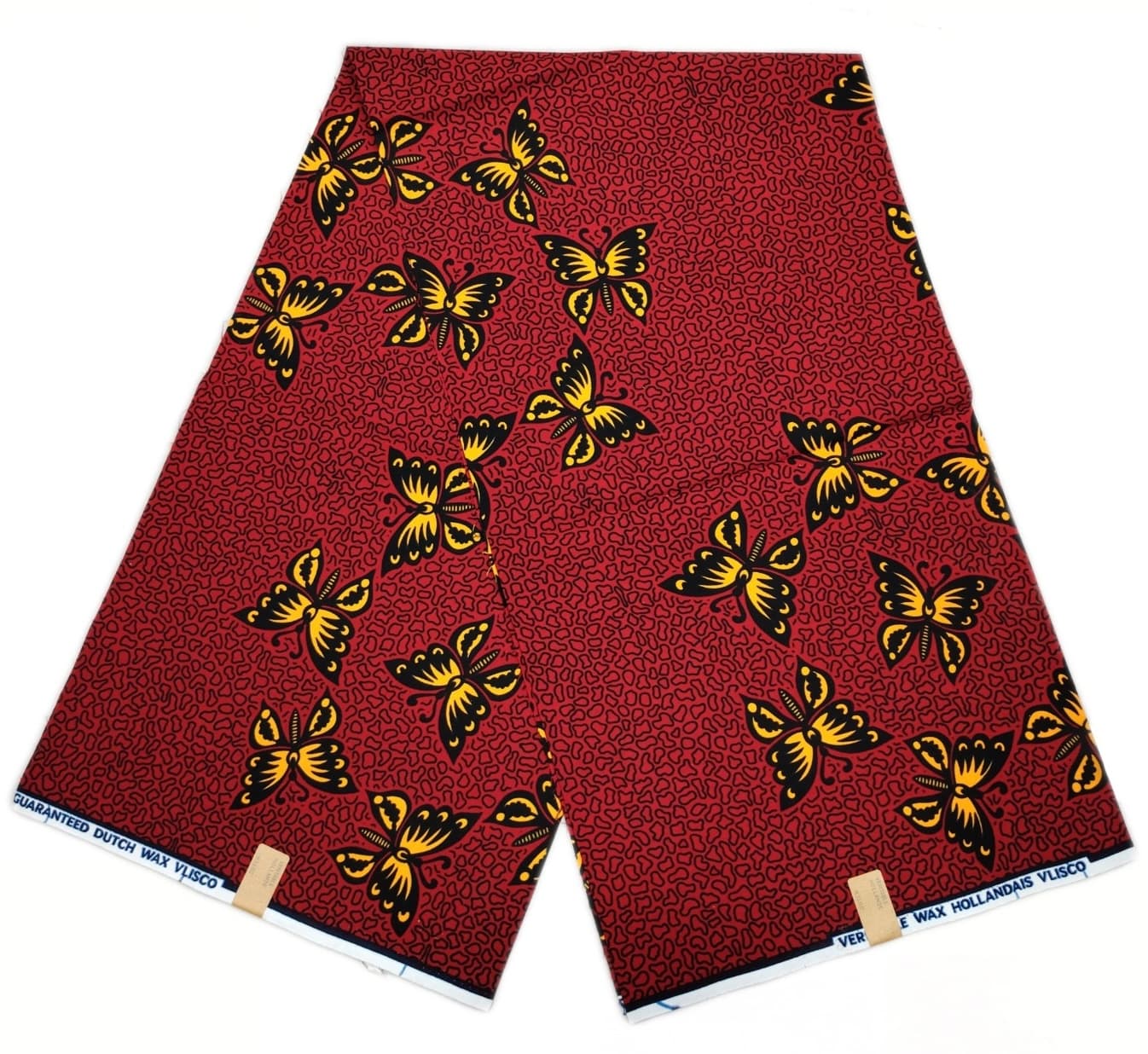Deep Red & Gold Butterfly Pattern